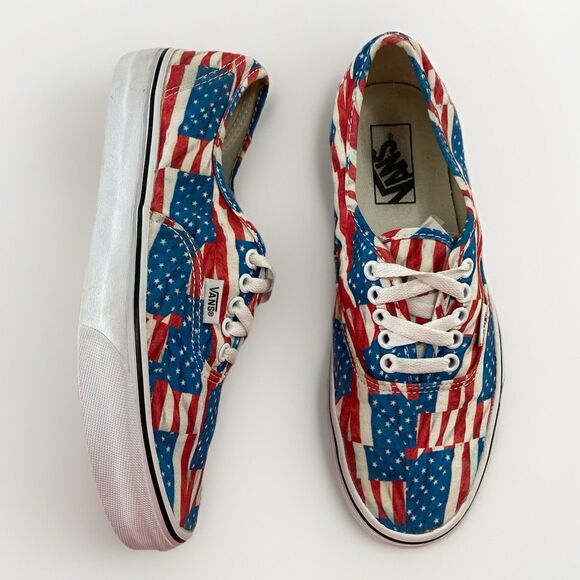 Vans Other - Vans Flag Sneakers Unisex M7.5 W9 USA Stars Stripes Patriotic Skater Shoes